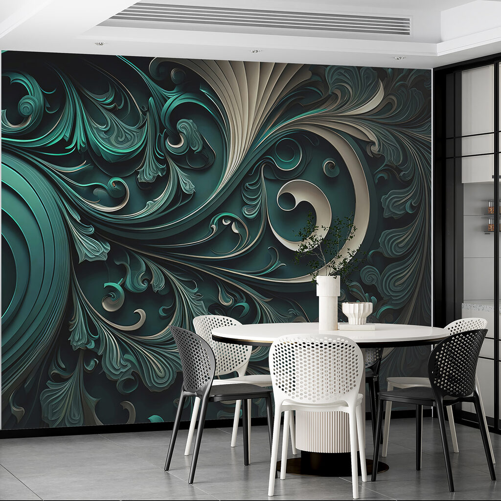 Volutas verdes y doradas — interior 7