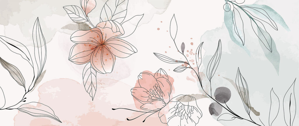 Flores de contorno suelto — diseño completo