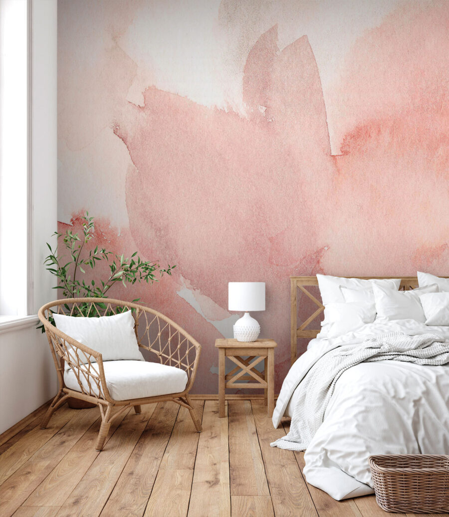 Hojas en acuarela rosa — interior 2