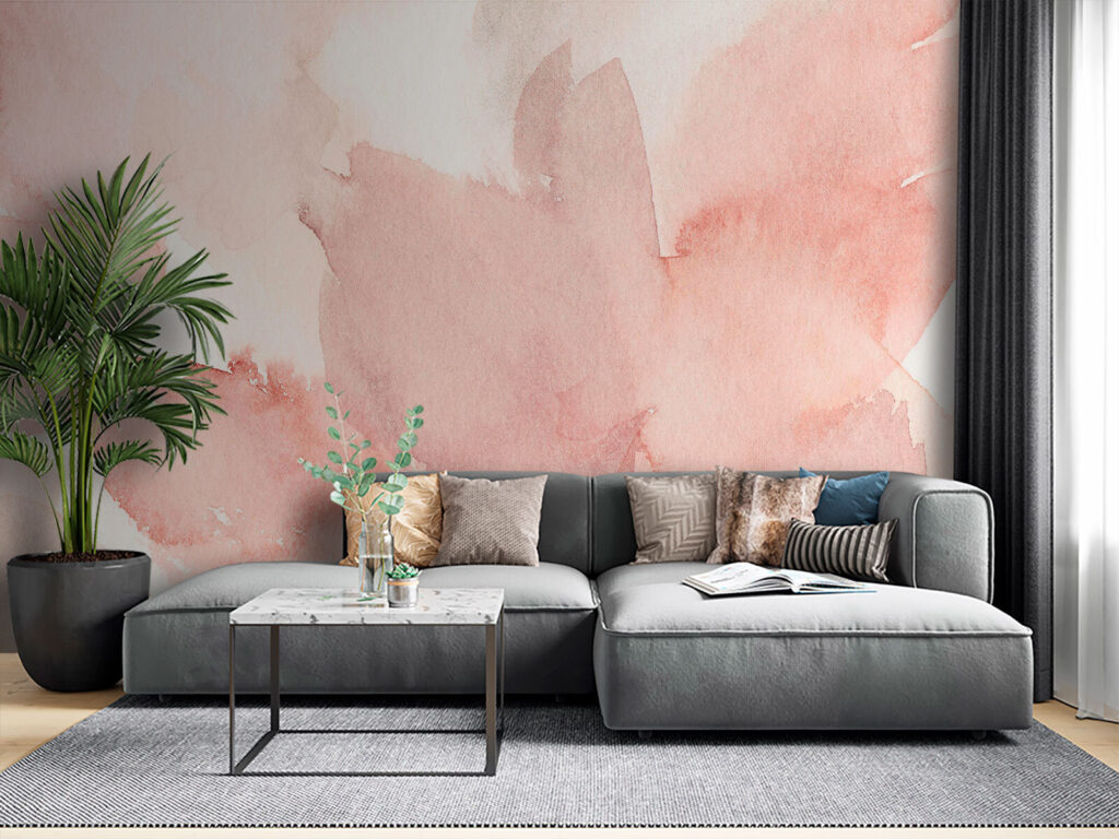 Hojas en acuarela rosa — interior 3