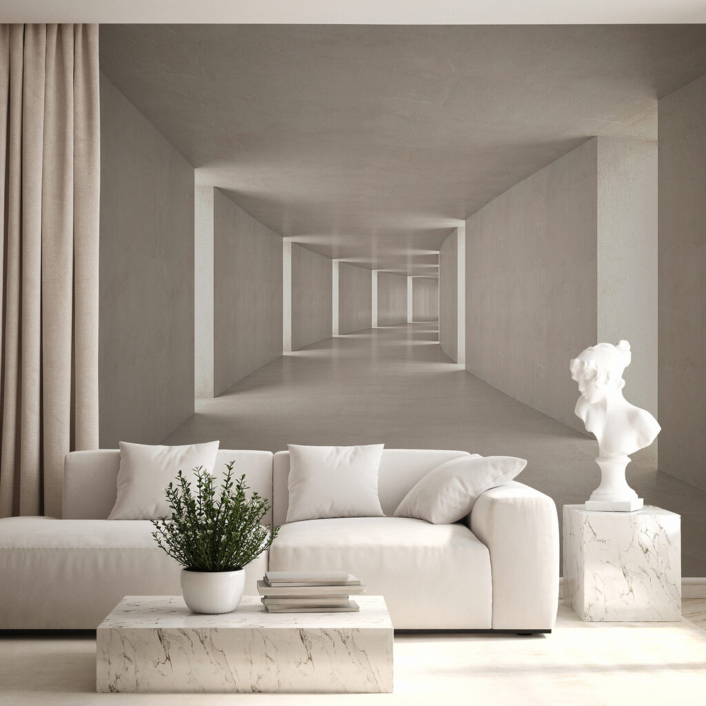 Pasillo gris con luz — interior 5