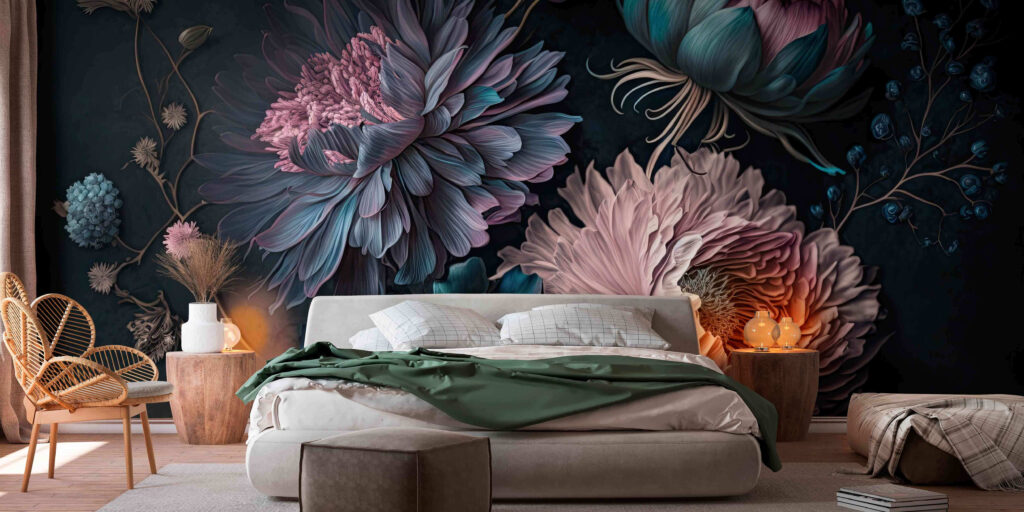 Floración rosa sobre azul — interior 2