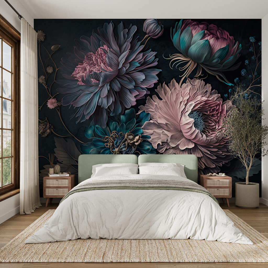 Floración rosa sobre azul — interior 4