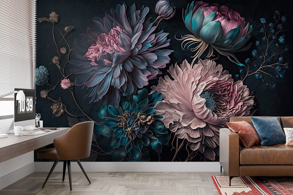Floración rosa sobre azul — interior 6