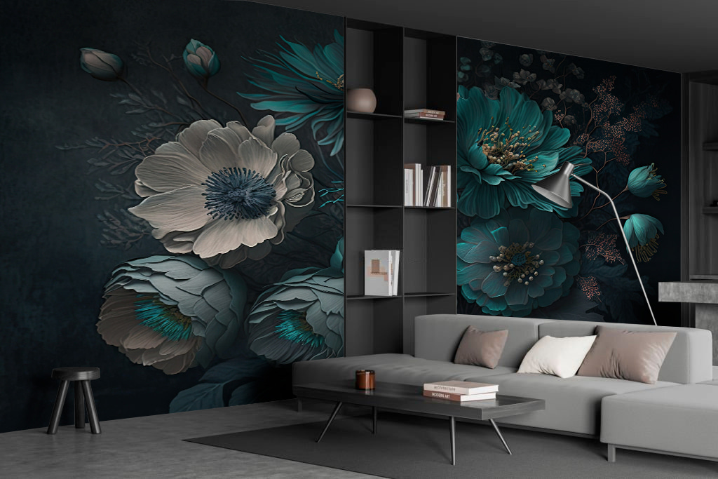 Flores verde azulado — interior 1