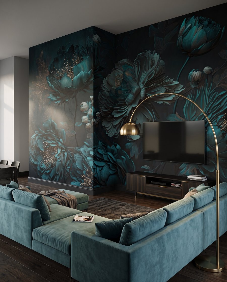 Flores turquesa nocturnas — interior 4