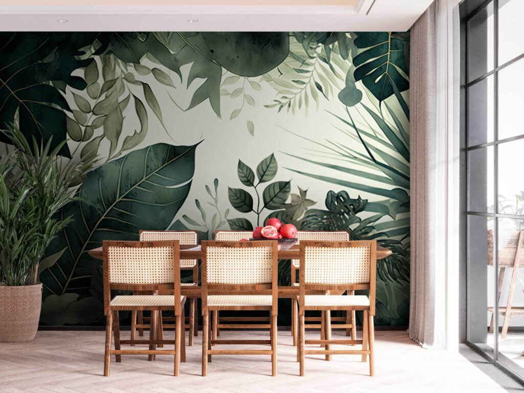 Hojas oscuras con flores — interior 3