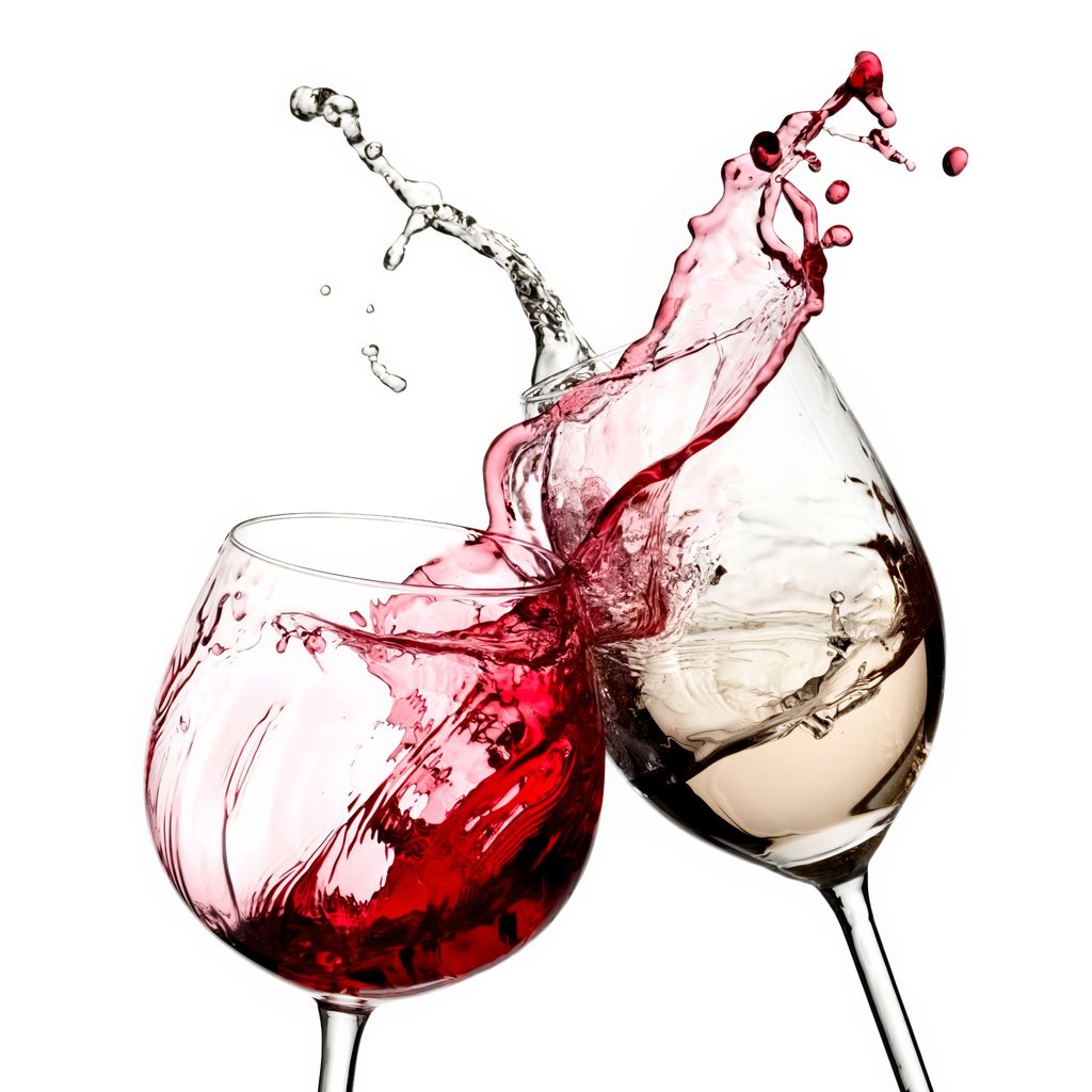 Vino salpicado en copas — diseño completo