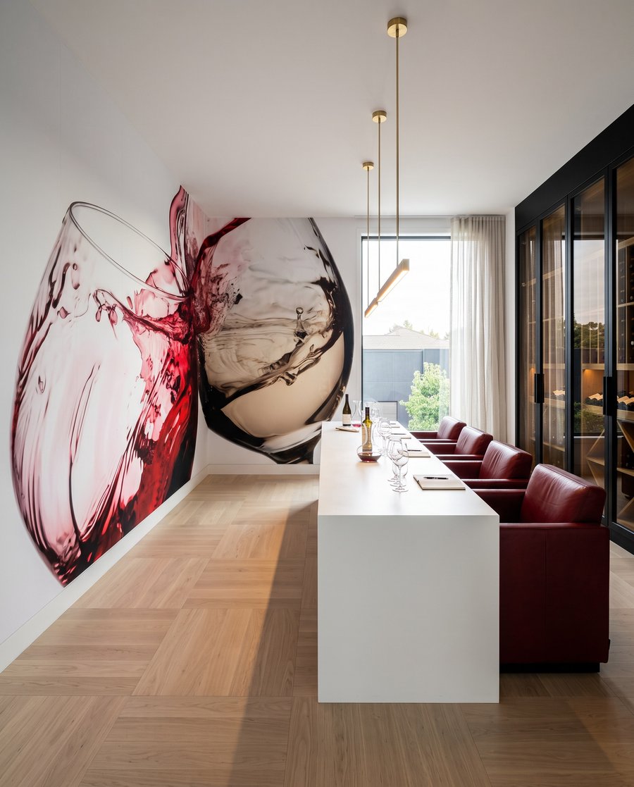 Vino salpicado en copas — interior 5