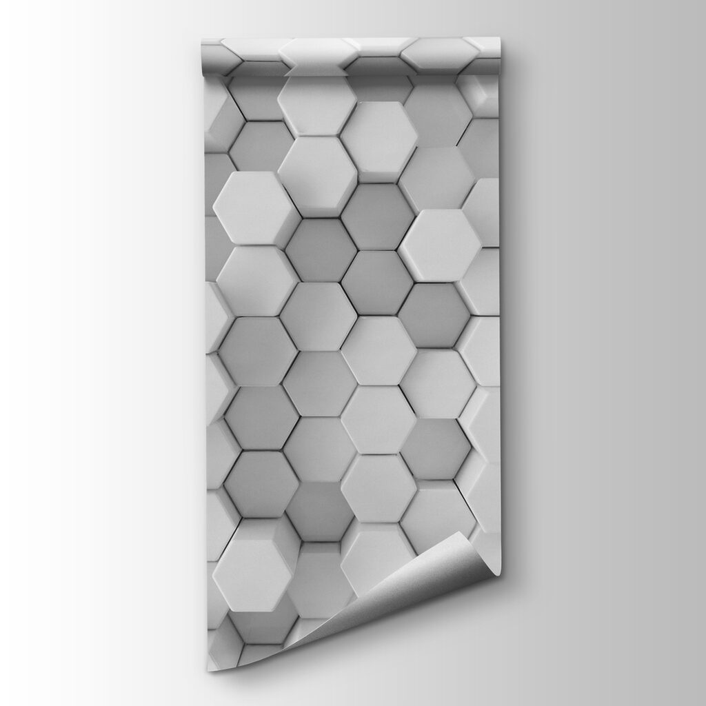Hexágonos blancos con profundidad — vista del producto