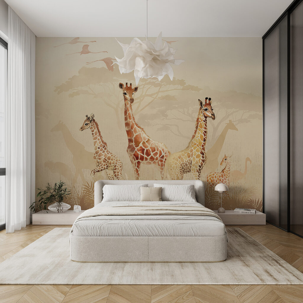 Jirafas en niebla matinal — interior 2