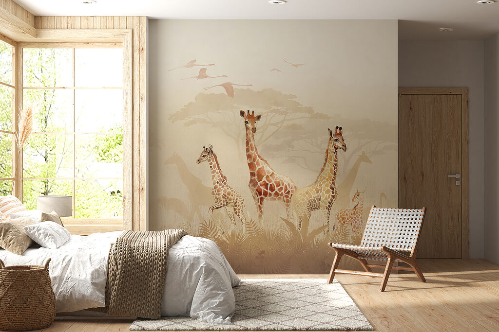 Jirafas en niebla matinal — interior 3