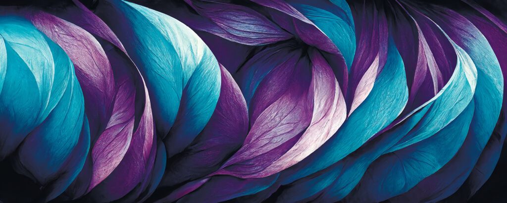 Plumas moradas y turquesa — diseño completo