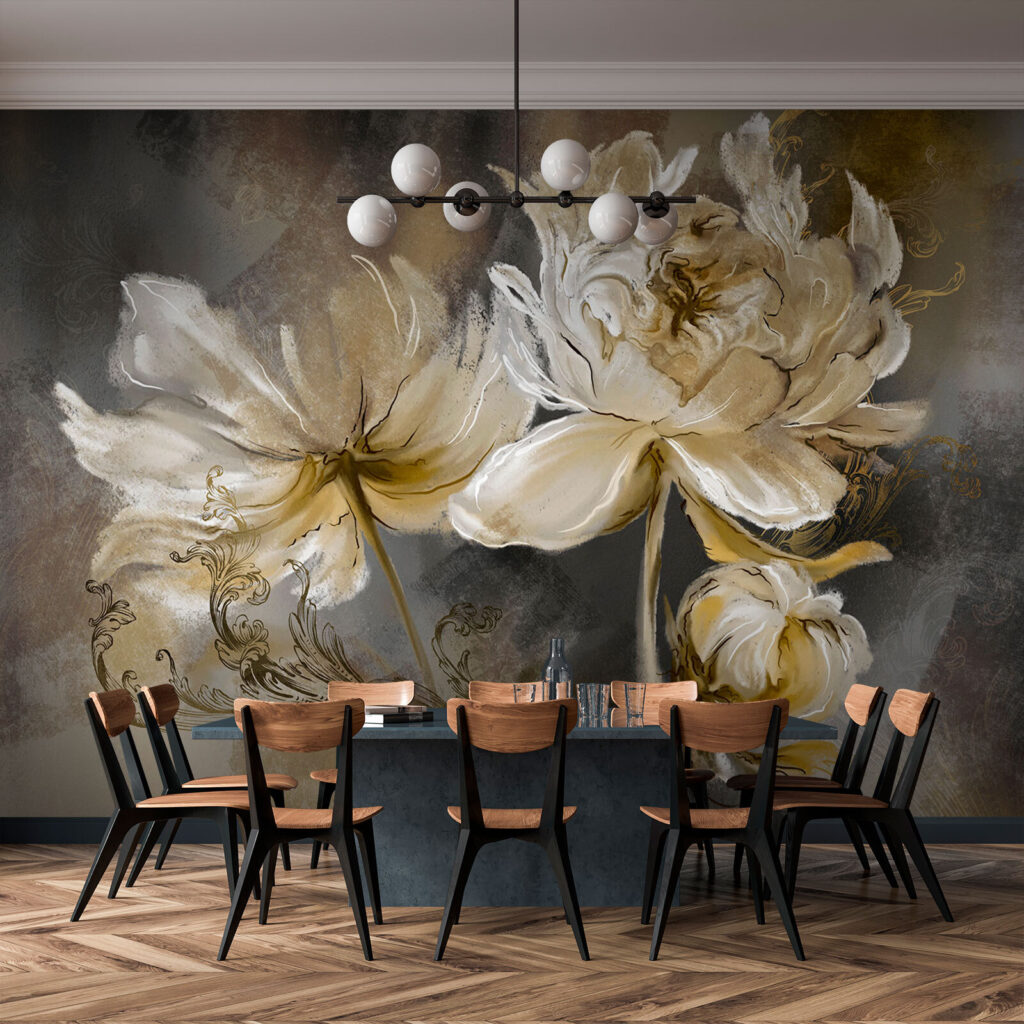 Flores blancas en pinceladas — interior 3