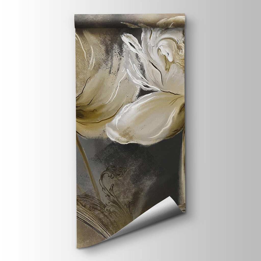Flores blancas en pinceladas — vista del producto