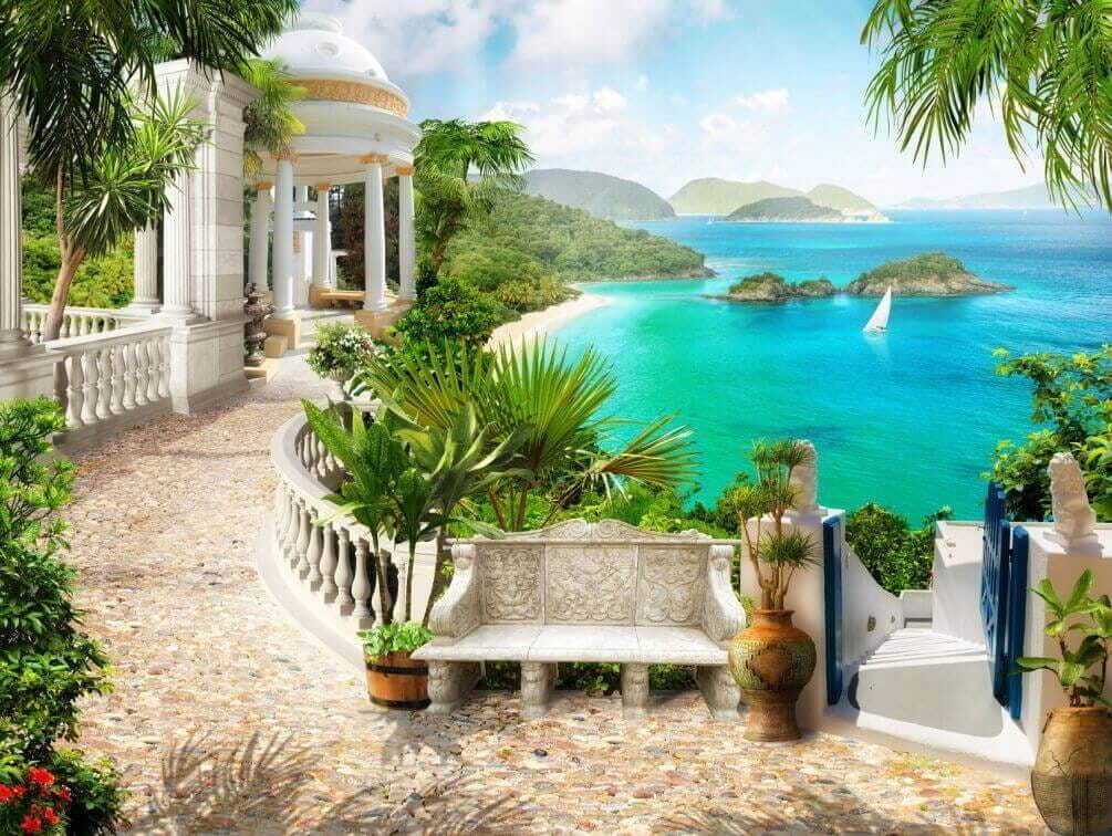 Terraza junto al mar — diseño completo