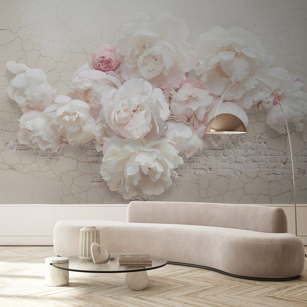 Rosas sobre blanco agrietado — interior 2