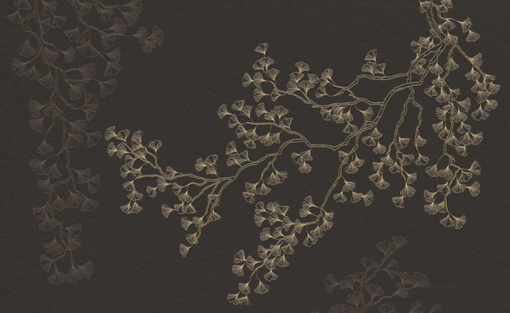 Ramitas doradas sobre negro — diseño completo