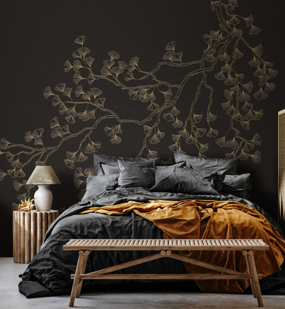 Ramitas doradas sobre negro — interior 2