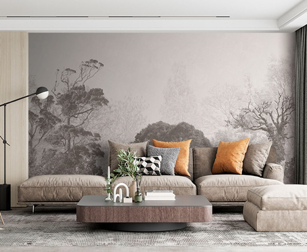 Árboles lejanos en grises — interior 2