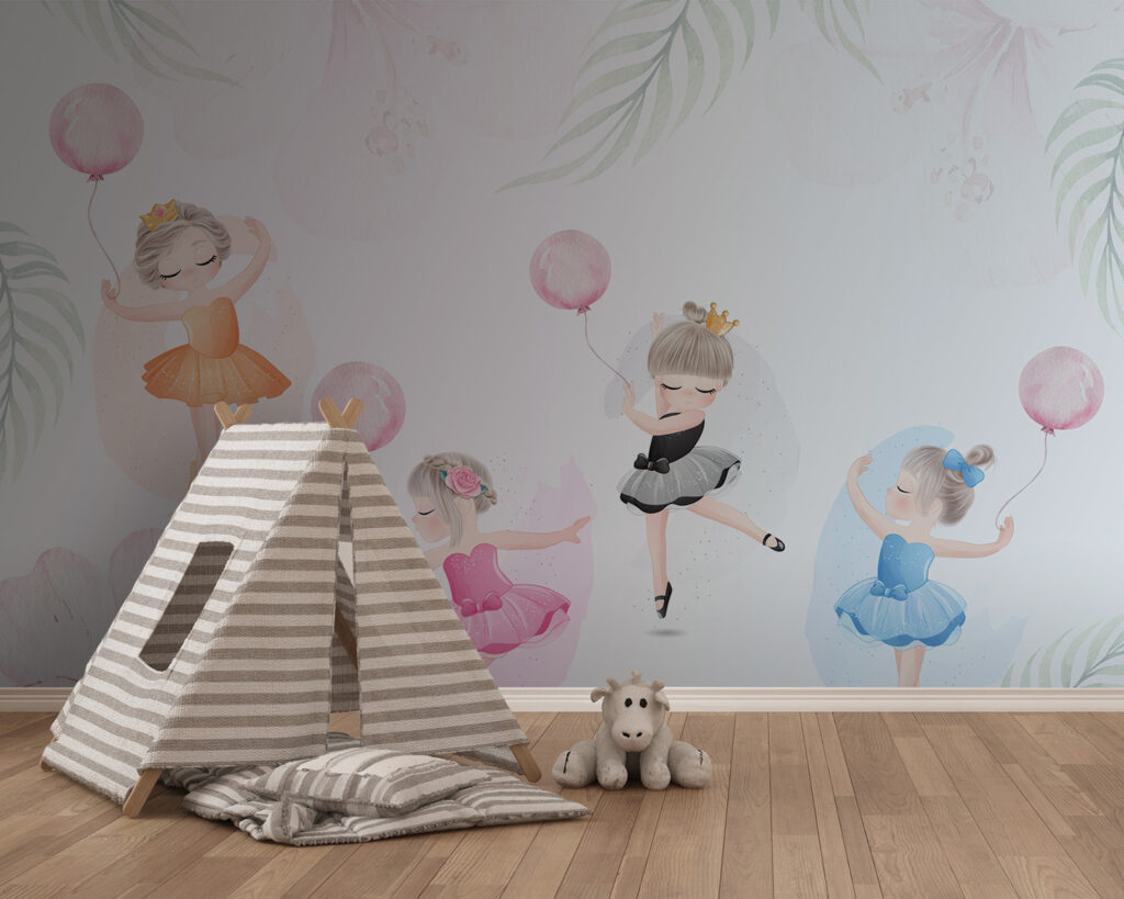 Bailarinas con globos rosas — interior 2