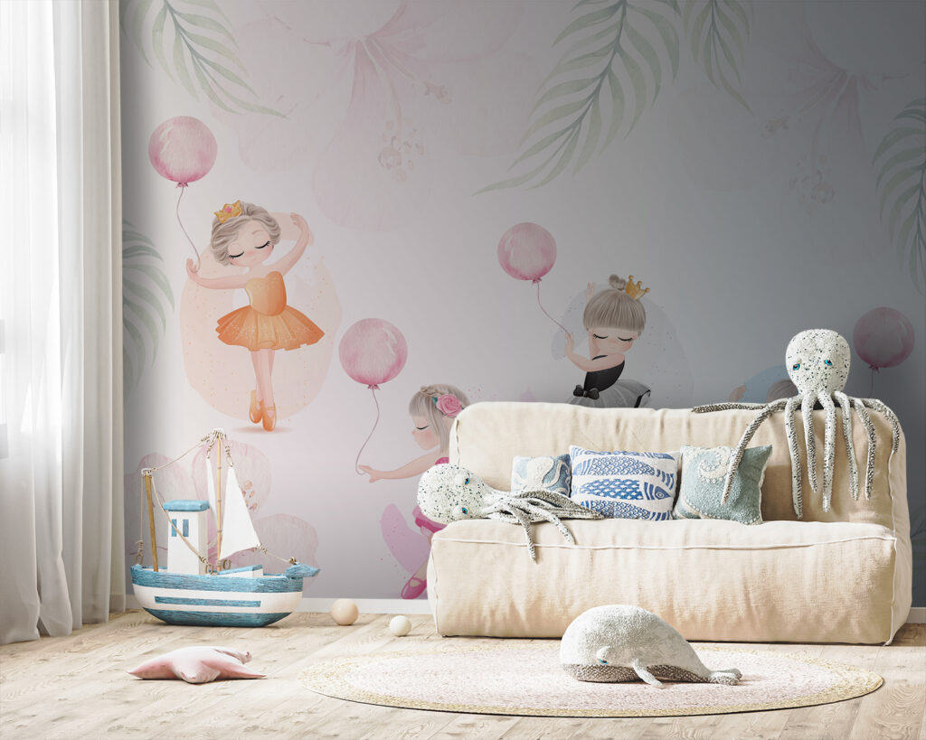 Bailarinas con globos rosas — interior 3