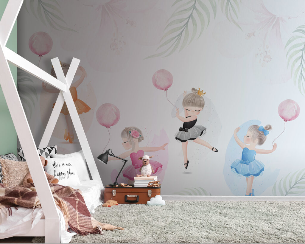 Bailarinas con globos rosas — interior 4