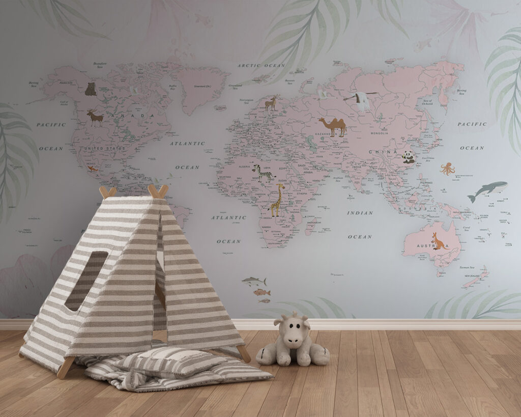Mapa del mundo rosa — interior 4