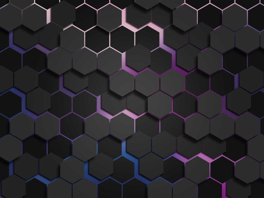 Hexágonos oscuros con luz — diseño completo