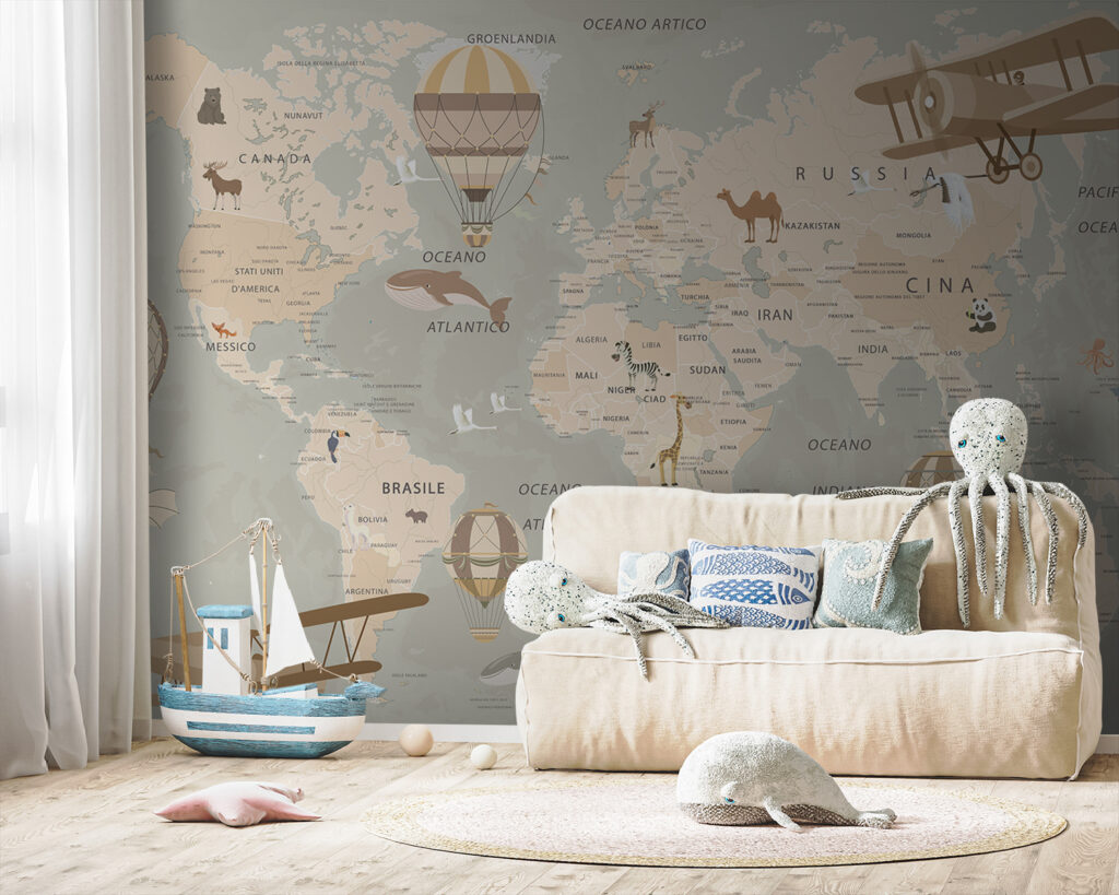 Aviones sobre mapa pálido — interior 1