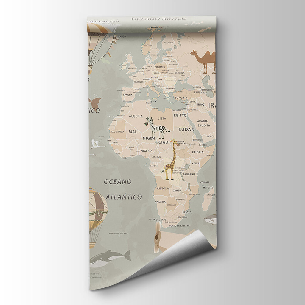 Aviones sobre mapa pálido — vista del producto