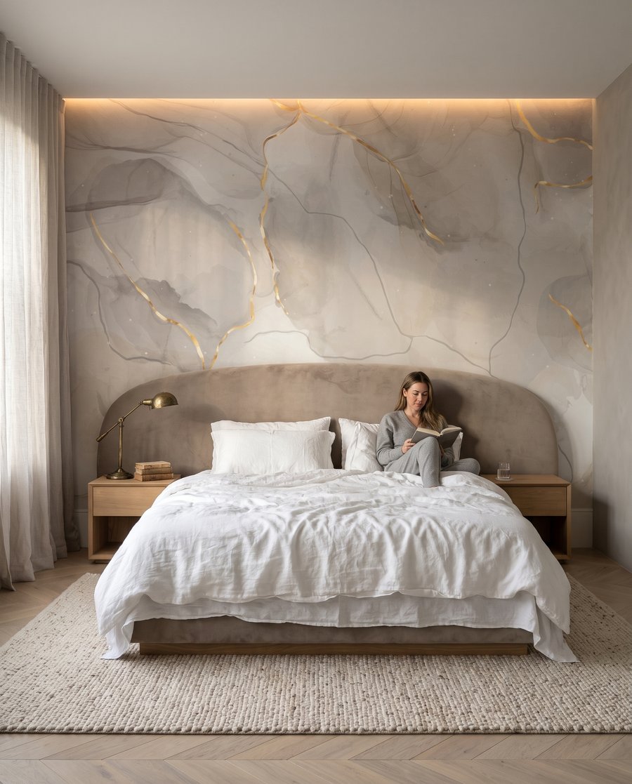 Vetas pálidas con reflejos en un interior