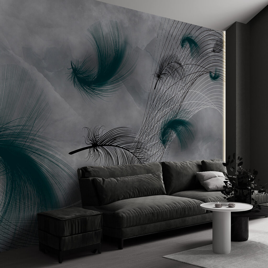 Plumas oscuras sobre líneas — interior 3