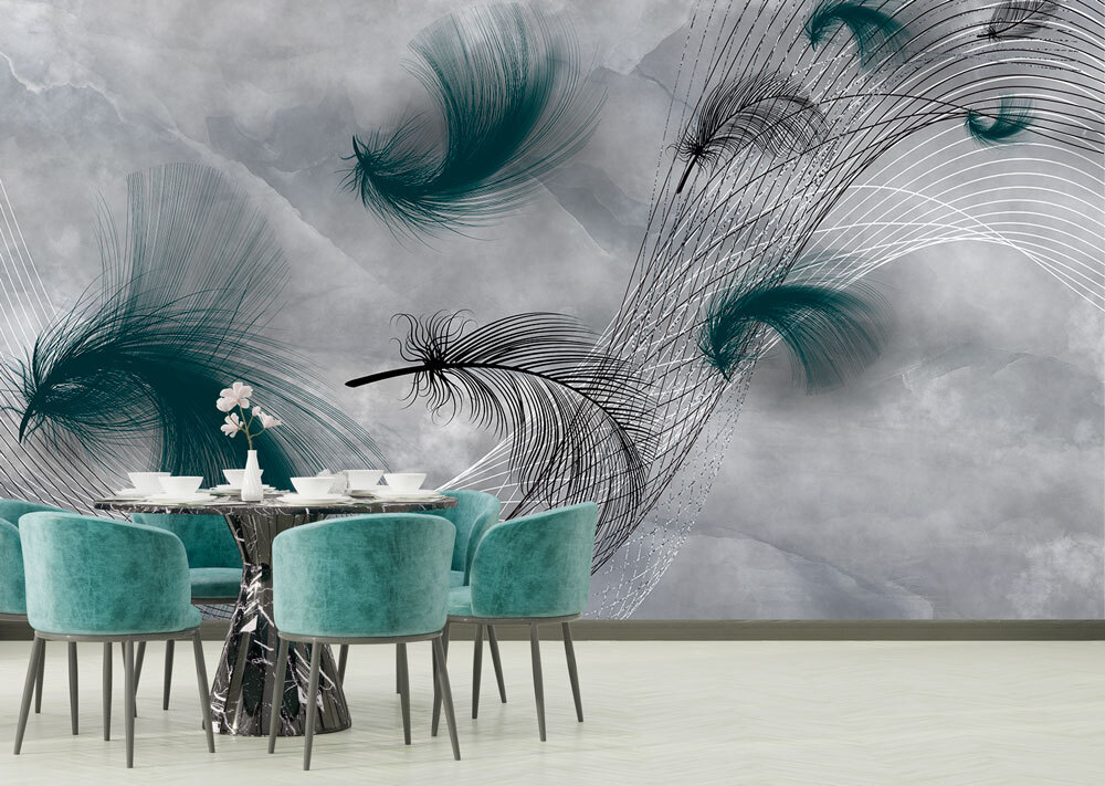 Plumas oscuras sobre líneas — interior 1