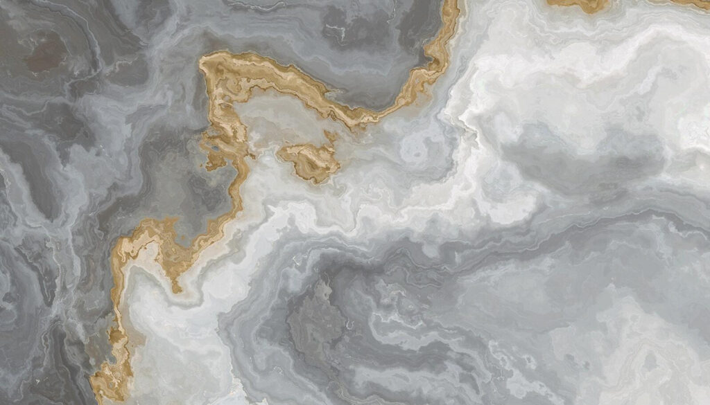 Franjas grises con oro — diseño completo