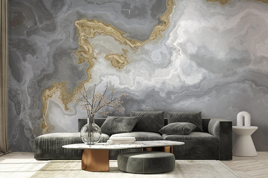 Franjas grises con oro — interior 1
