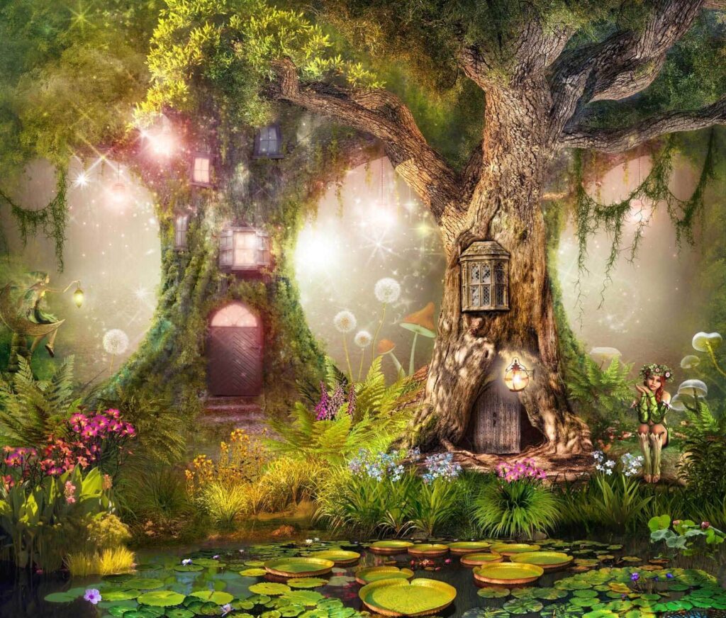 Árbol mágico del bosque — diseño completo