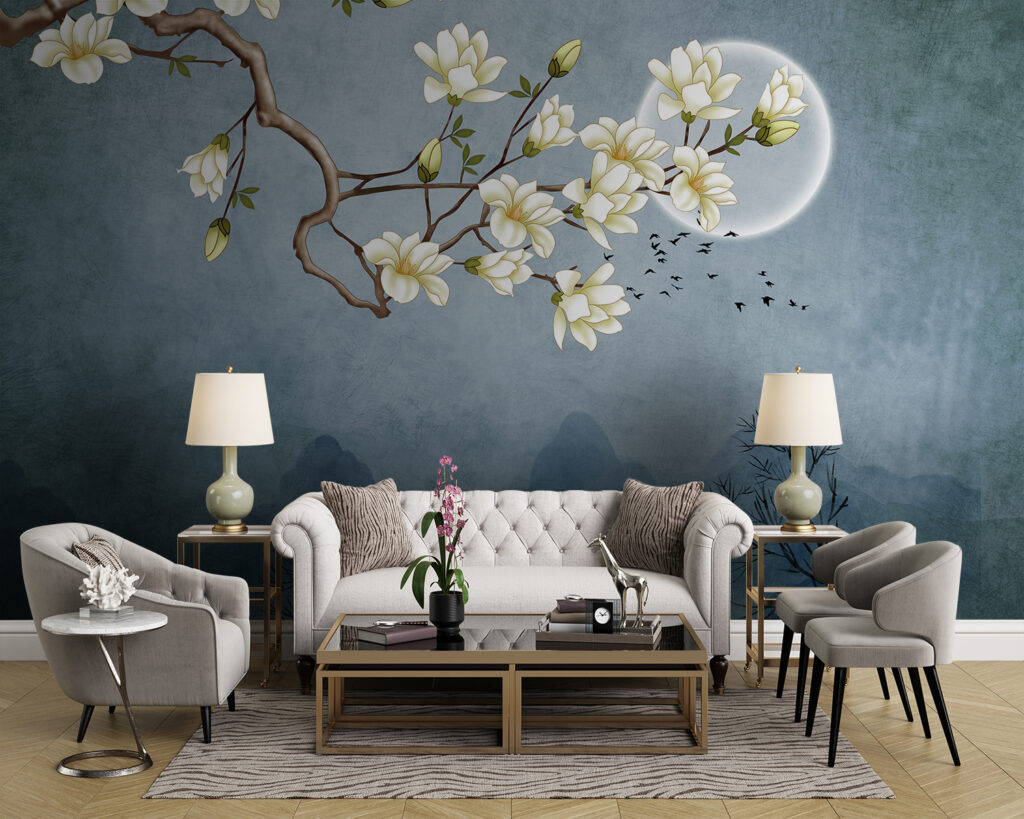 Flores blancas y luna — interior 1