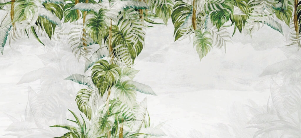 Hojas colgantes de selva — diseño completo