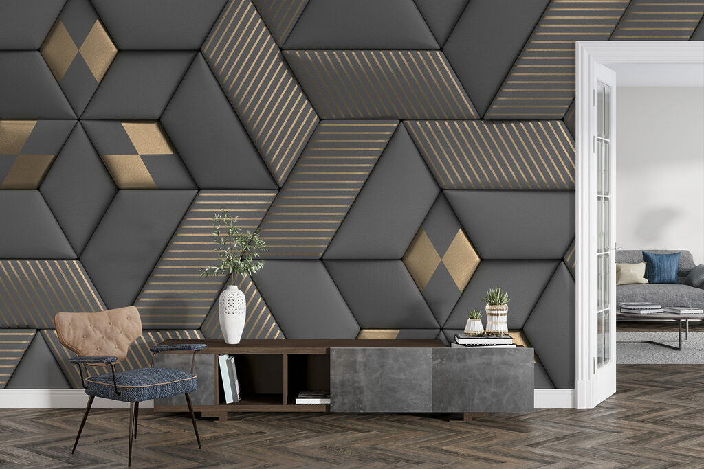 Cubos oscuros y dorados — interior 10