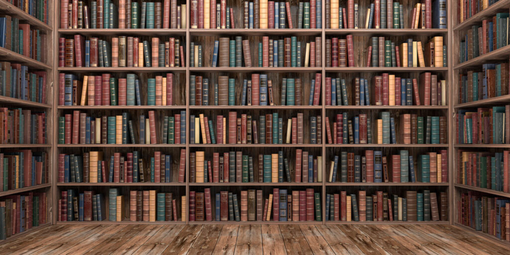 Libros en rincón tranquilo — diseño completo