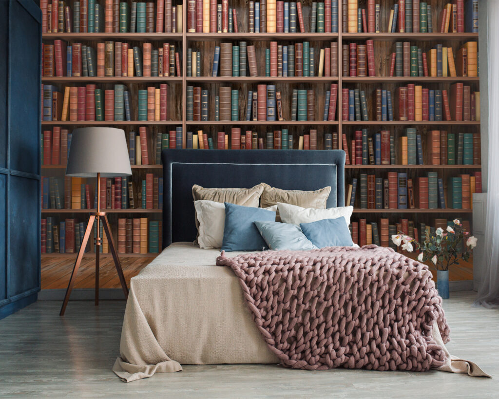Libros en rincón tranquilo — interior 3