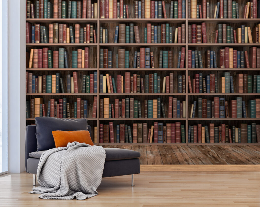 Libros en rincón tranquilo — interior 5