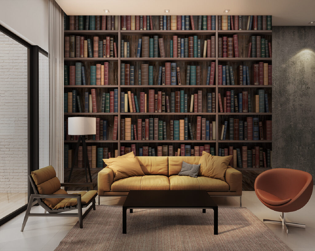 Libros en rincón tranquilo — interior 6