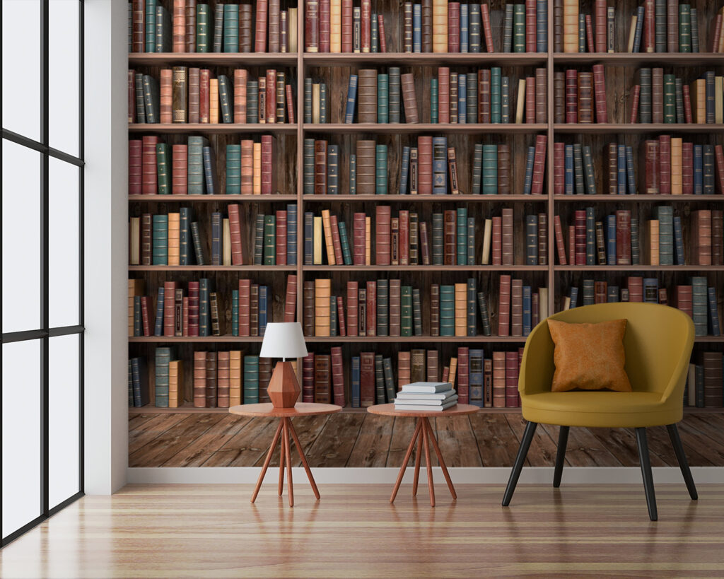 Libros en rincón tranquilo — interior 7