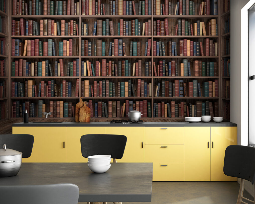 Libros en rincón tranquilo — interior 9