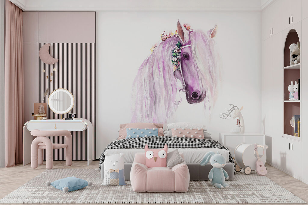 Caballo con guirnalda floral — interior 3