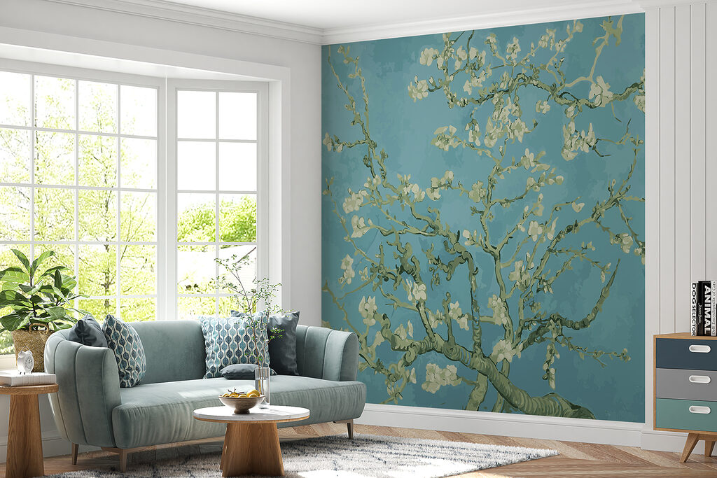 Ramas sinuosas sobre azul — interior 2
