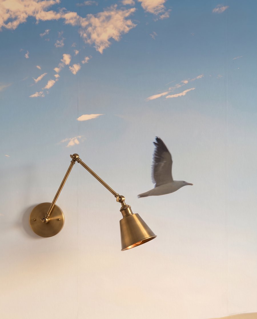 Aves al atardecer — detalle