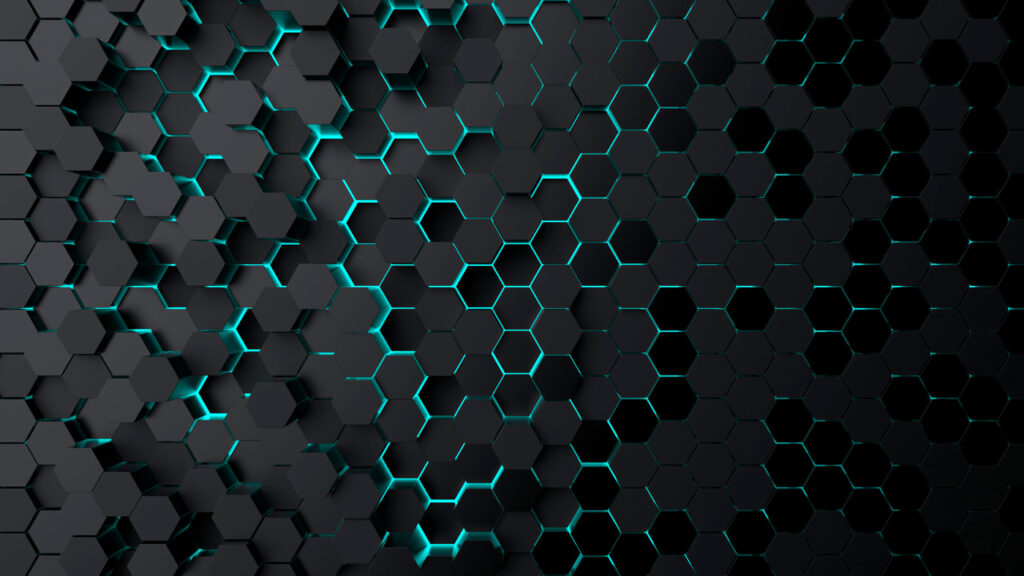 Luz entre hexágonos — diseño completo